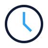 Dark clock, blue hands